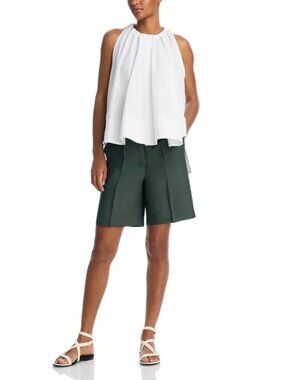 595$ Co Knee Length Flat Front Bermuda Shorts Women's Size 0 Green